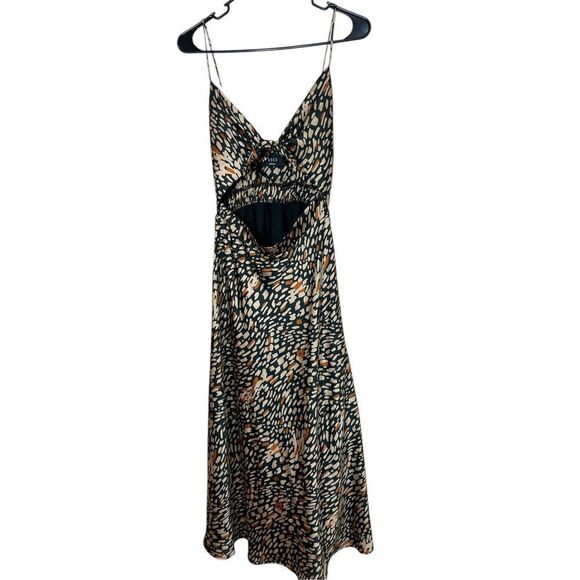 Vici Dresses & Skirts - Vici Tie Front Cutout Midi Dress Modern Geometric Cheetah Print Size‎ Small